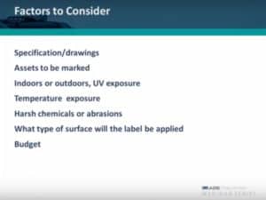 Factors to consider with IUID label